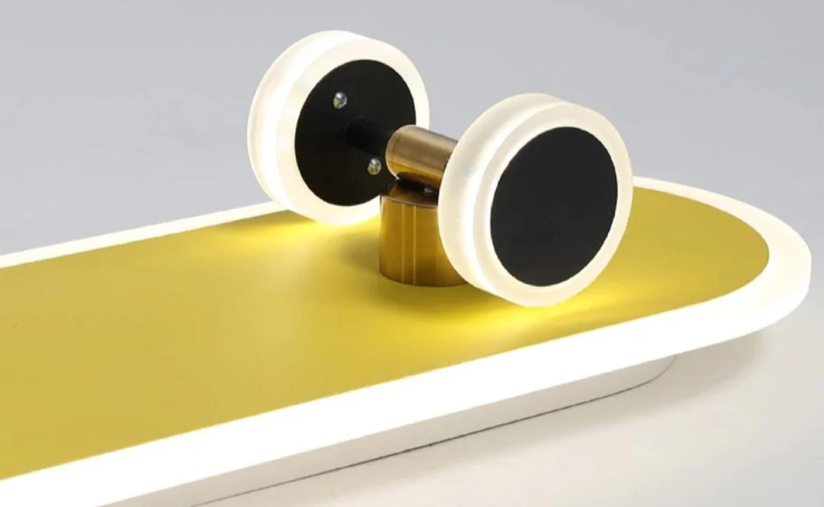 Casa Padrino lámpara de techo de lujo en forma de patineta oro 60 x 20 cm - Lámpara de techo de patineta LED - Lámparas de techo de lujo - Lámparas de techo de patineta - Interior de lujo