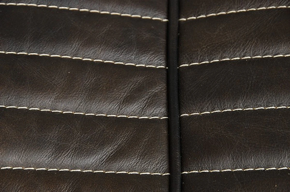 Casa Padrino luxury genuine leather sofa leather VLAB New Fudge - 3 Seater - Luxury Hotel Club Furniture