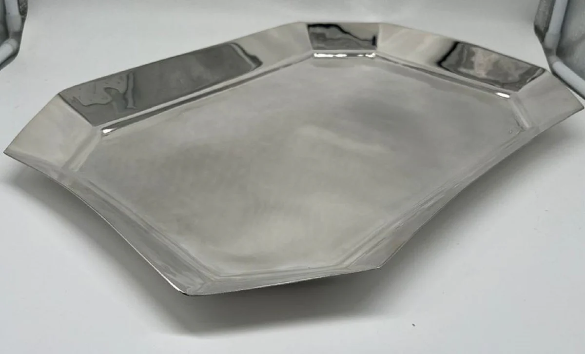 Casa Padrino bandeja de servicio de lat¨®n de lujo plata 46 cm - Accesorios de gastronom¨ªa