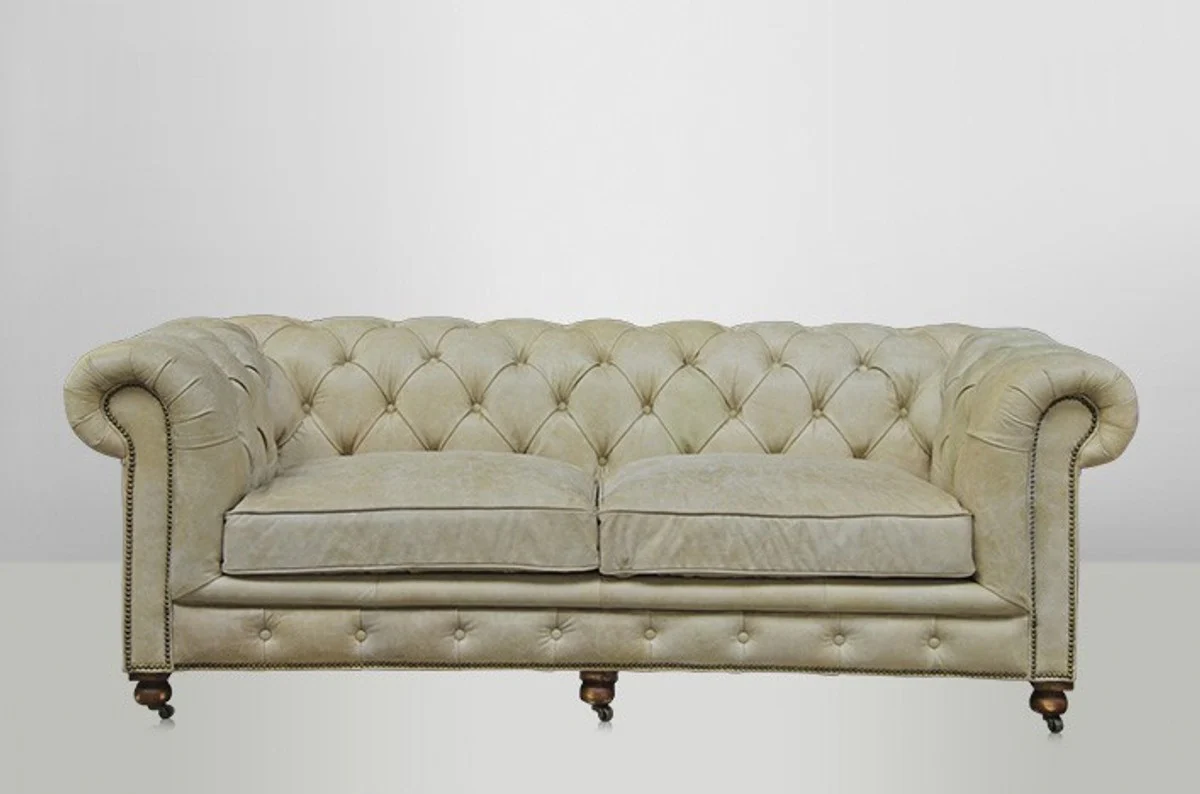 Chesterfield Luxus Echt Leder Sofa 2.5 Seater Vintage Leder von Casa Padrino Galata Sawia