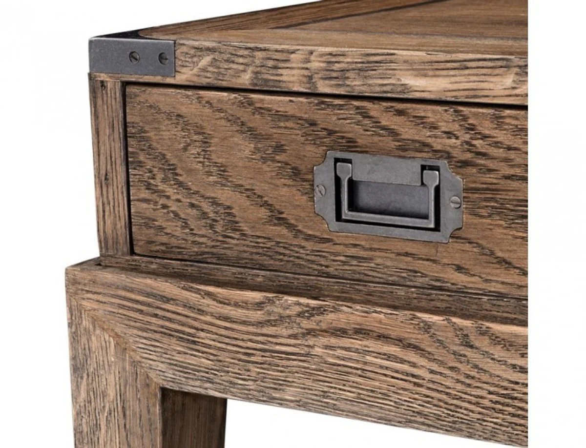 Casa Padrino luxury art deco designer oak wood side table - Luxury Side Table