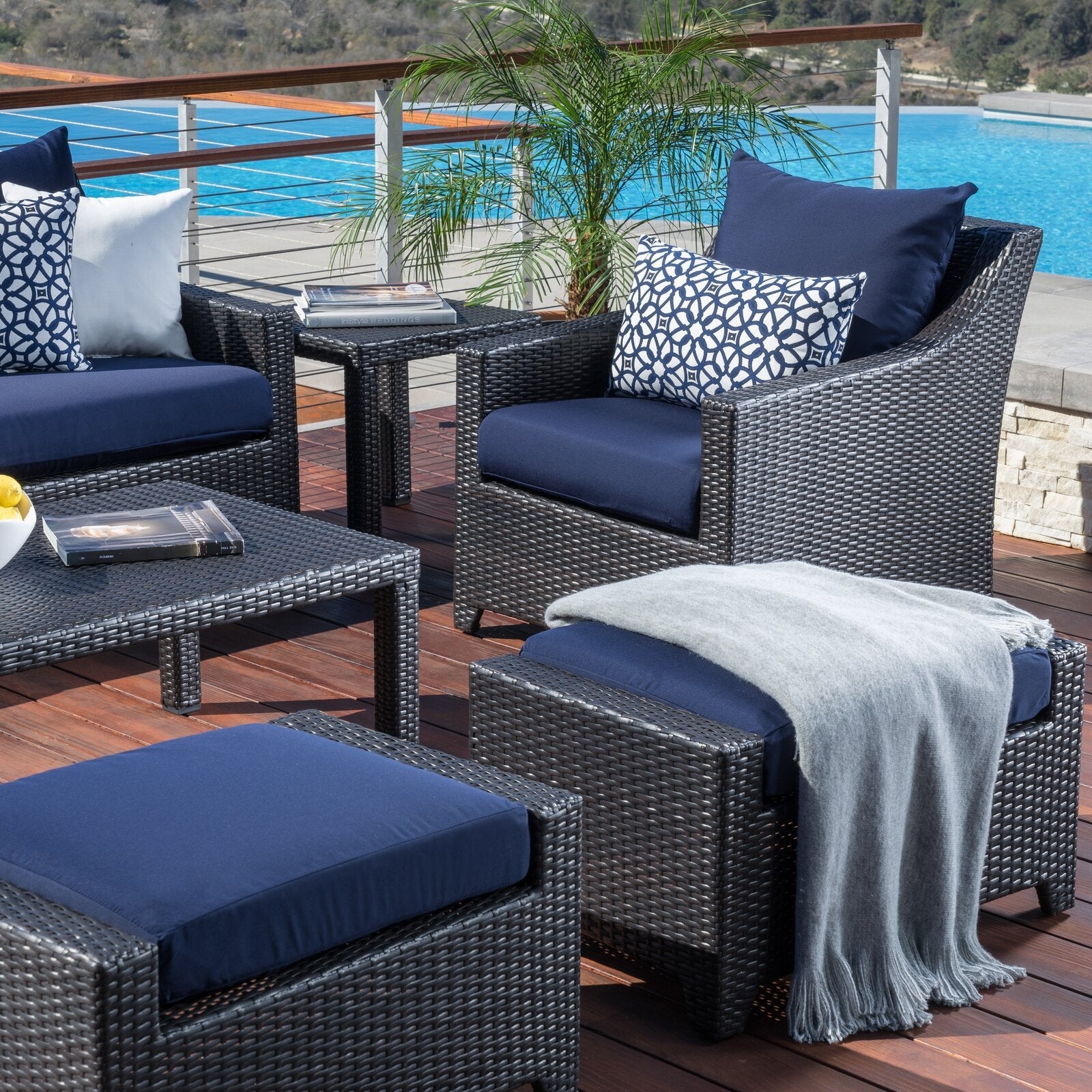 Northridge Wicker/Rattan 7 - Person Seating Group with Cushions