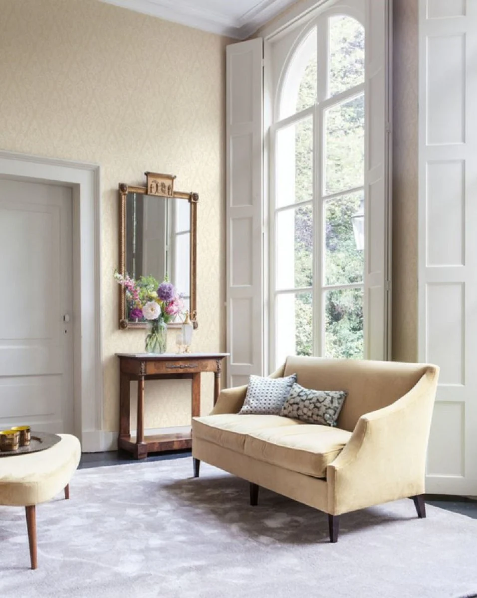 Casa Padrino papel pintado textil barroco crema / beige 10,05 x 0,53 m - Papel Tapiz de Alta Calidad para la Sala de Estar