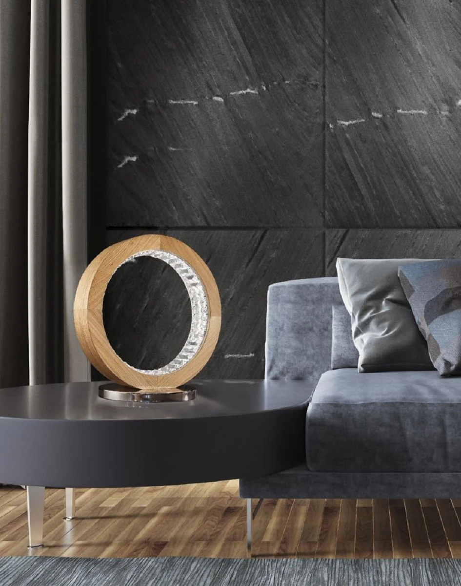 Casa Padrino lámpara de mesa LED de lujo natural 40 x 30 x A. 43 cm - Lámpara de escritorio LED redonda regulable - Lámparas de mesa de lujo - Calidad de lujo - Hecho en Italia