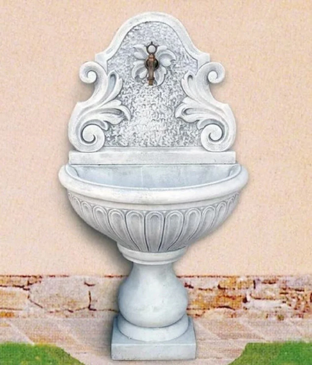 Casa Padrino fuente de pared Art Nouveau gris / lat¨®n antiguo A. 142 cm - Hecho en Italia