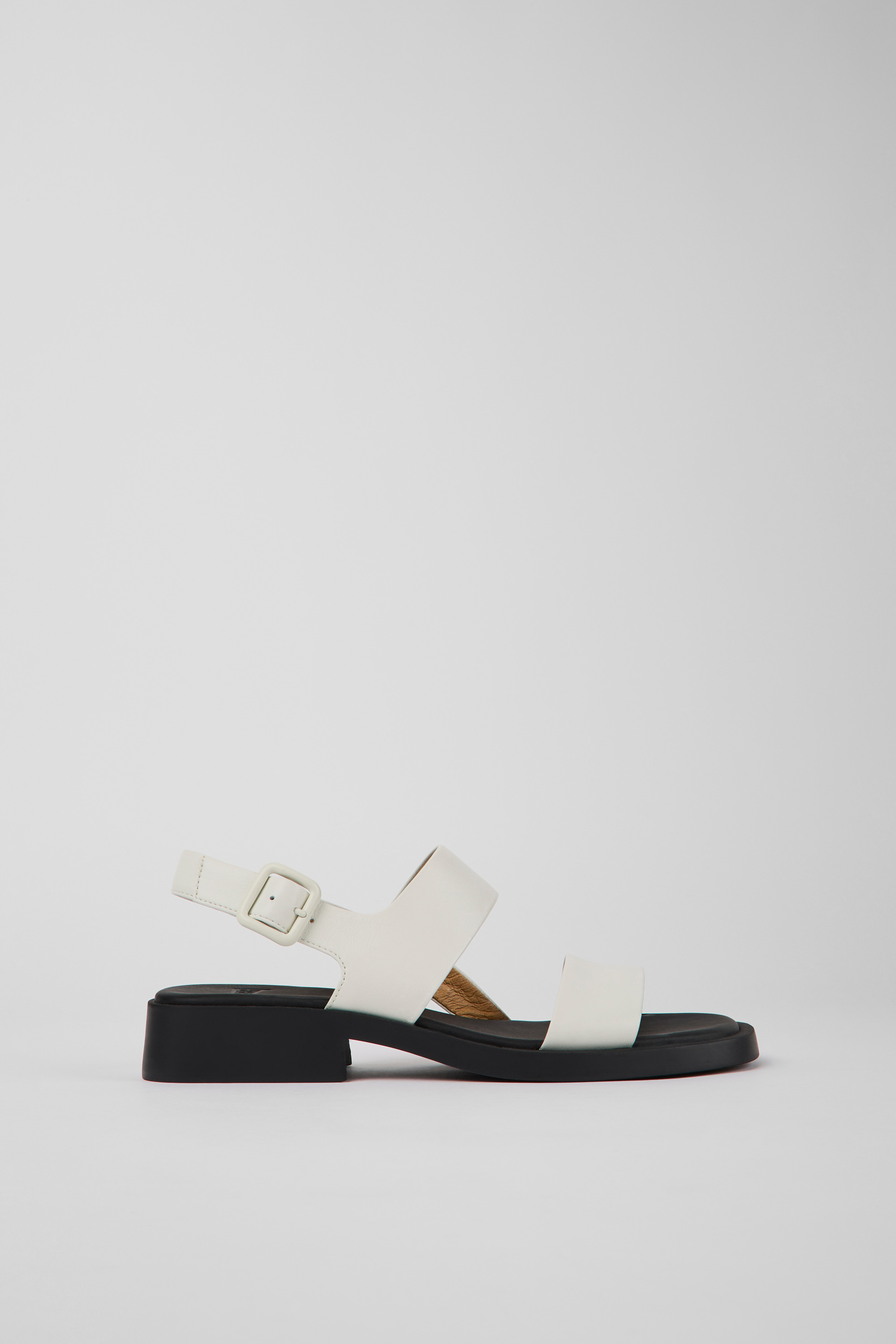 Dana - White leather sandals for women
