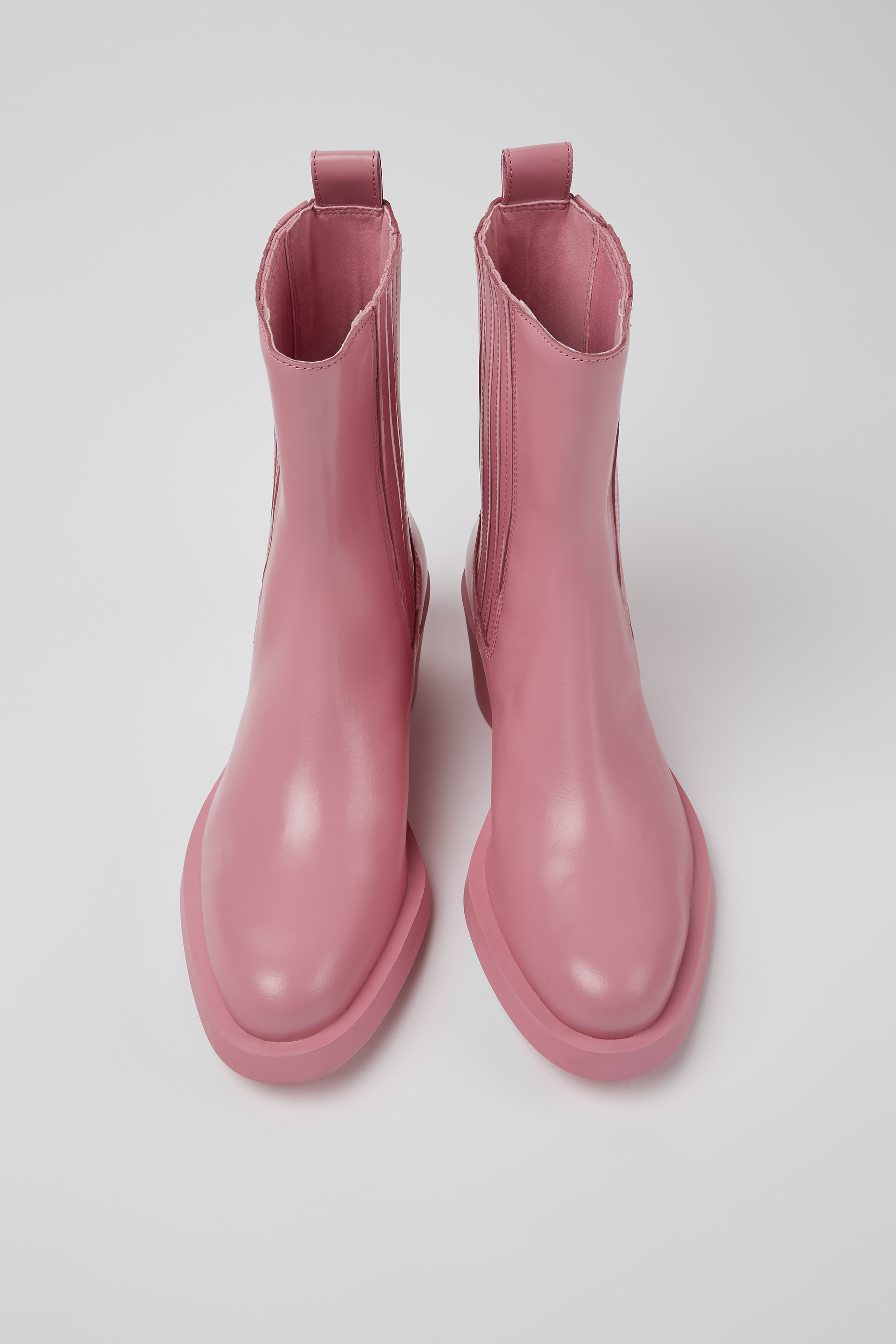 Bonnie - Pink leather boots for women