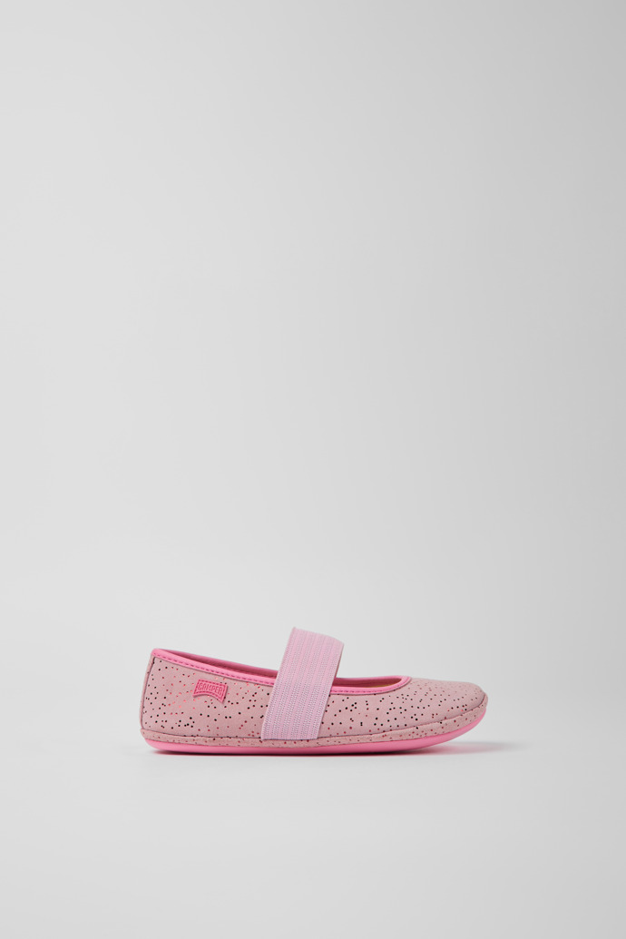 Right Pink nubuck ballerinas for children