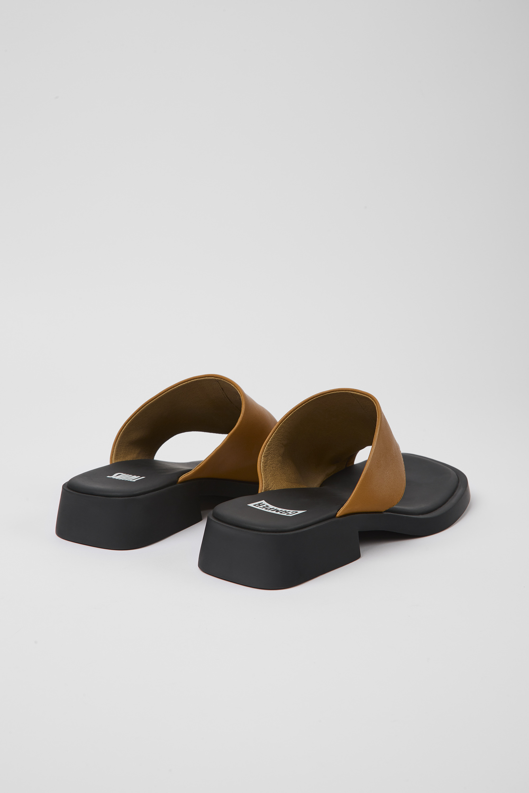 Twins - Brown leather sandals for women