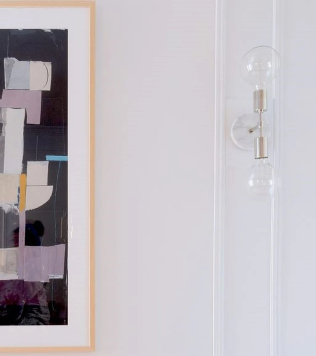 Casa Padrino lámpara de pared doble de lujo plata / blanco 12,7 x 16,5 x H. 50,8 cm - Lámpara de Pared para Hoteles y Restaurantes