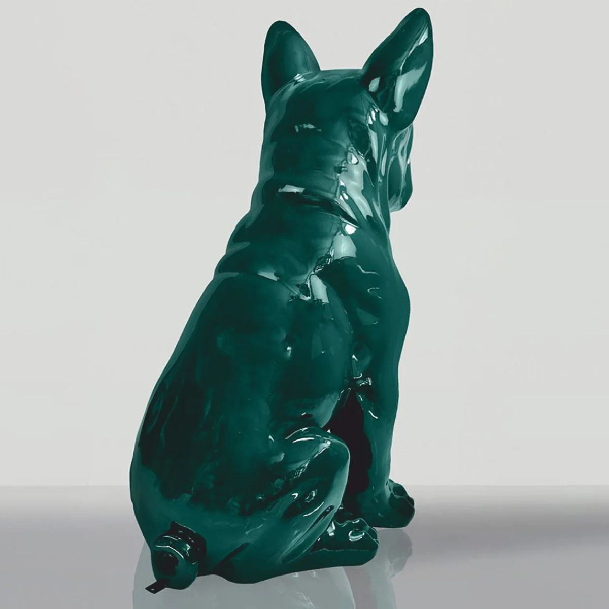 Casa Padrino escultura decorativa XXL perro bulldog verde A. 170 cm - Figura decorativa de jard¨ªn