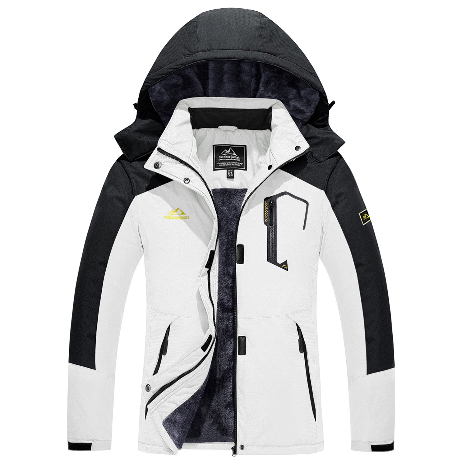 Women's Winter Coats Water Resistant Ski Snow Jacket Warm Fleece Parka Raincoats with 4 Pockets