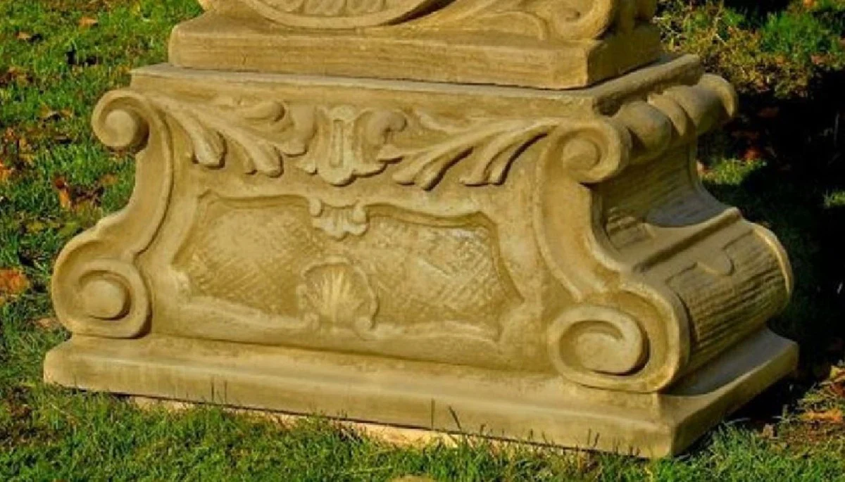 Casa Padrino pedestal barroco 80 x 36 x A. 40 cm - Magn¨ªfico pedestal de jard¨ªn estilo barroco - Pedestal de piedra para decoraci¨®n de jard¨ªn - Accesorios barrocos decoraci¨®n de jard¨ªn