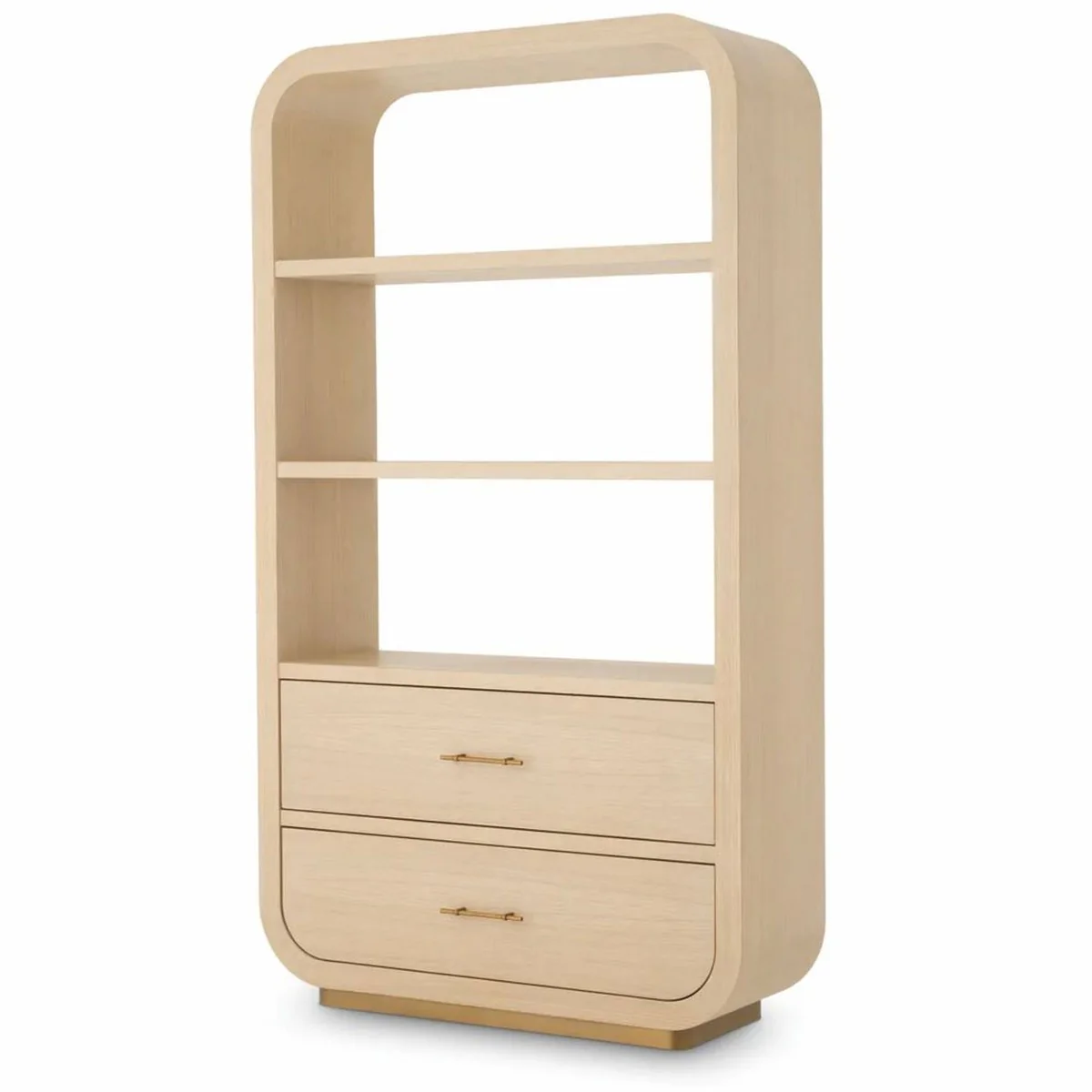 Casa Padrino armario de estanter¨ªa de lujo con 2 cajones natural / lat¨®n A. 210 cm