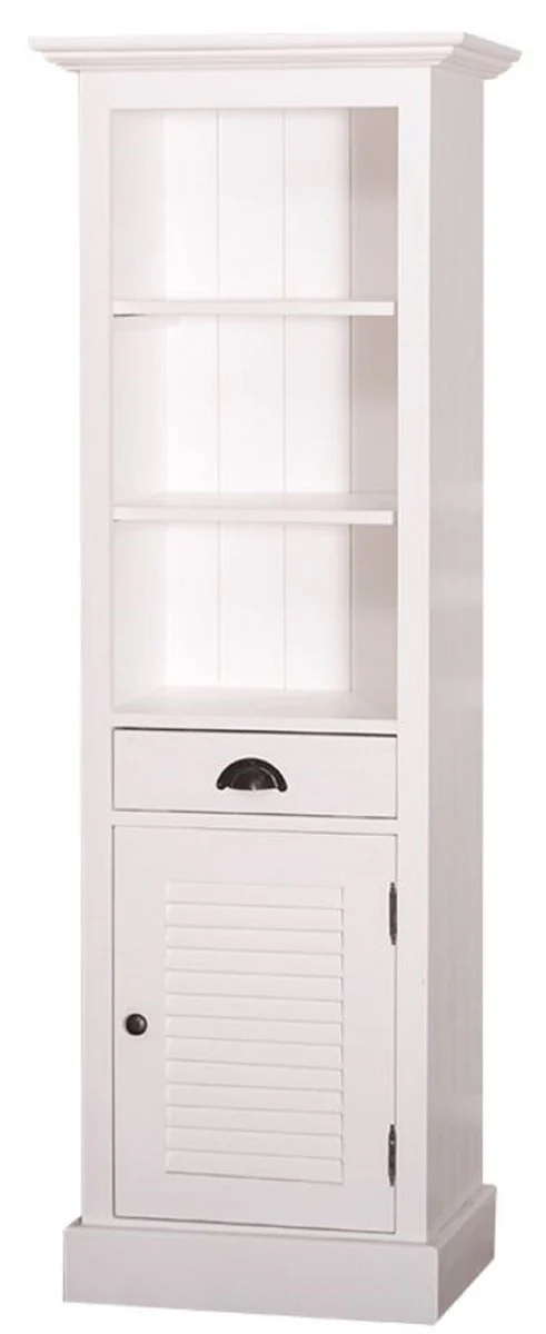 Casa Padrino armario de ba?o de estilo campestre con puerta y caj¨®n blanco 54 x 41 x H. 160 cm - Muebles de Ba?o en Estilo Campestre