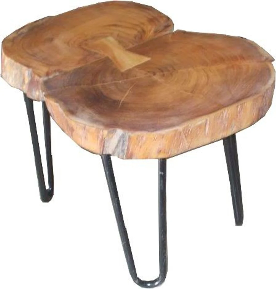 Casa Padrino table of acacia wood / iron 55 - 70 cm - Industrial Furniture Stool Table