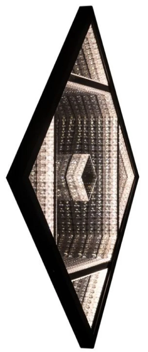 Casa Padrino lámpara de pared LED de lujo negro 60 x 4 x A. 60 cm - Lámpara de pared de cristal regulable - Lámpara de pared de salón - Lámparas de pared de lujo - Lámparas de pared LED