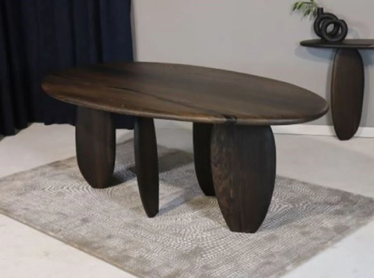 Casa Padrino mesa de comedor de madera maciza de lujo marr¨®n oscuro 220 x 120 x A. 76 cm - Mesa de comedor de madera de roble - Muebles de comedor - Muebles de lujo