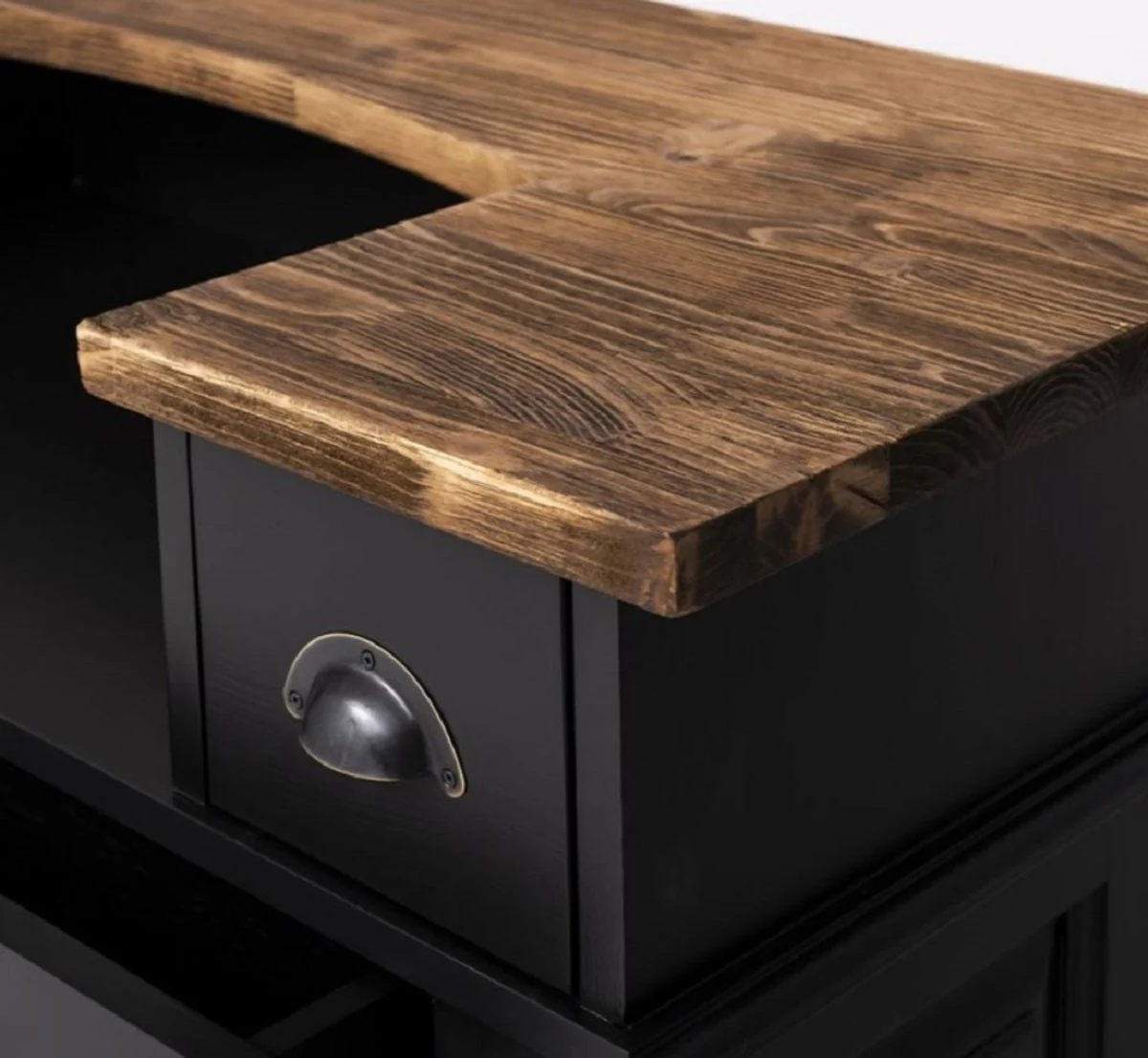 Casa Padrino barra de bar de estilo campestre negro / marr¨®n 120 cm - Mueble bar