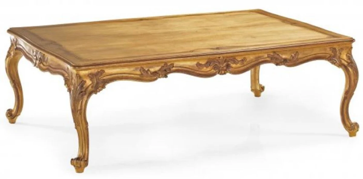 Casa Padrino Mesa de Centro Barroco de Lujo Oro Antiguo 135 cm - Hecho en Italia