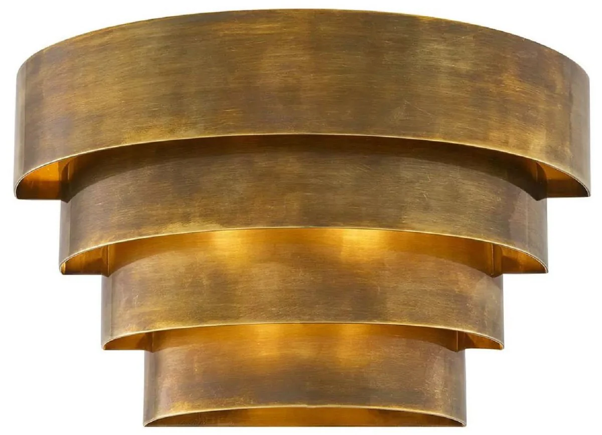 Casa Padrino lámpara de pared de lujo latón vintage 30 x 16 x A. 18,5 cm - Lámpara de pared de latón semicircular - Lámpara de pared de salón - Lámpara de pared de hotel - Iluminación de lujo