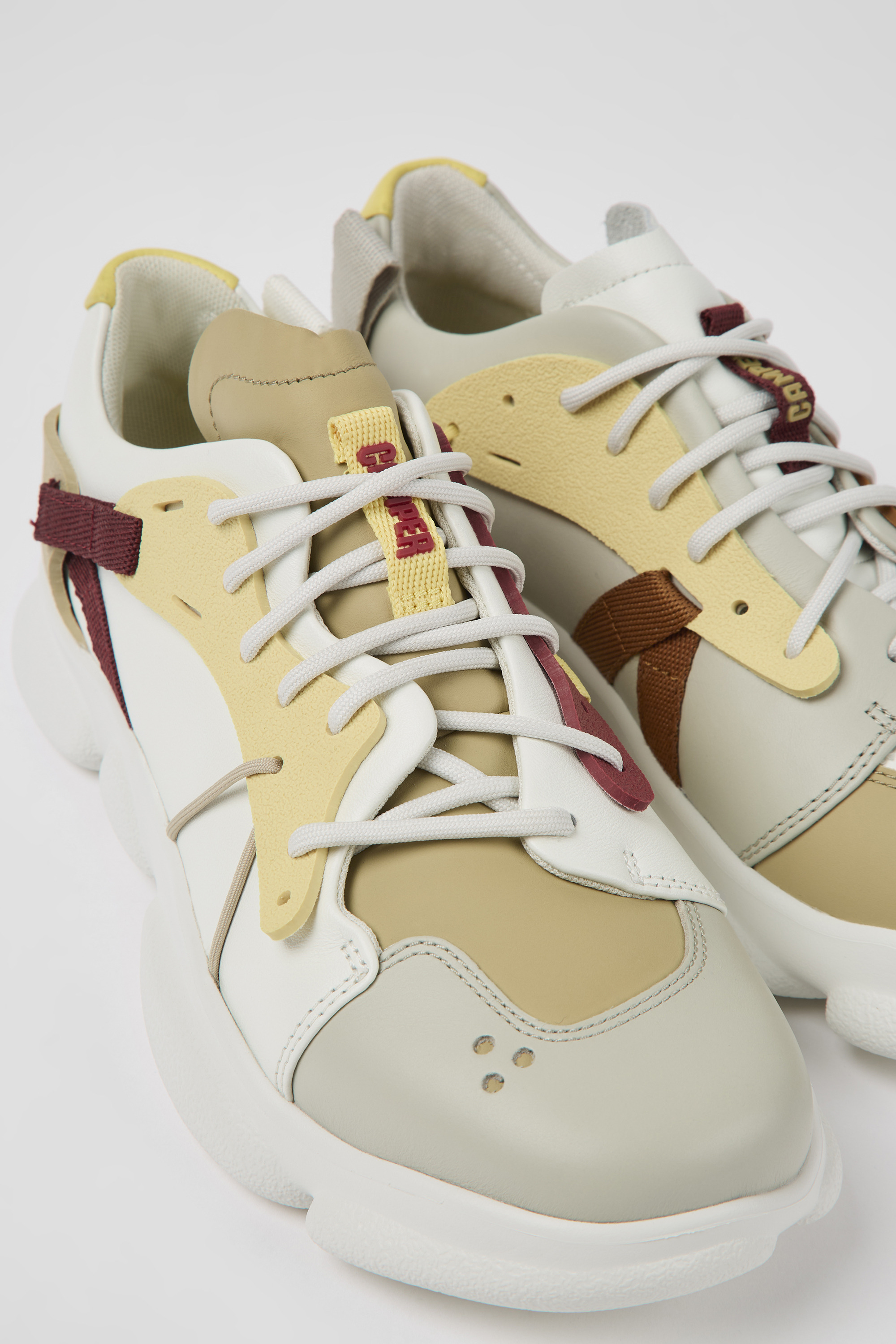 Twins - Multicolored leather and textile sneakers for women