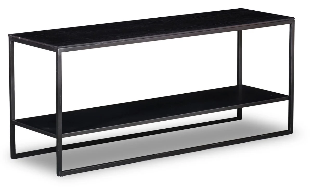 Casa Padrino consola de lujo gris antracita 120 x 35 x A. 51 cm - Consola de madera maciza con estructura de acero inoxidable - Muebles de Lujo