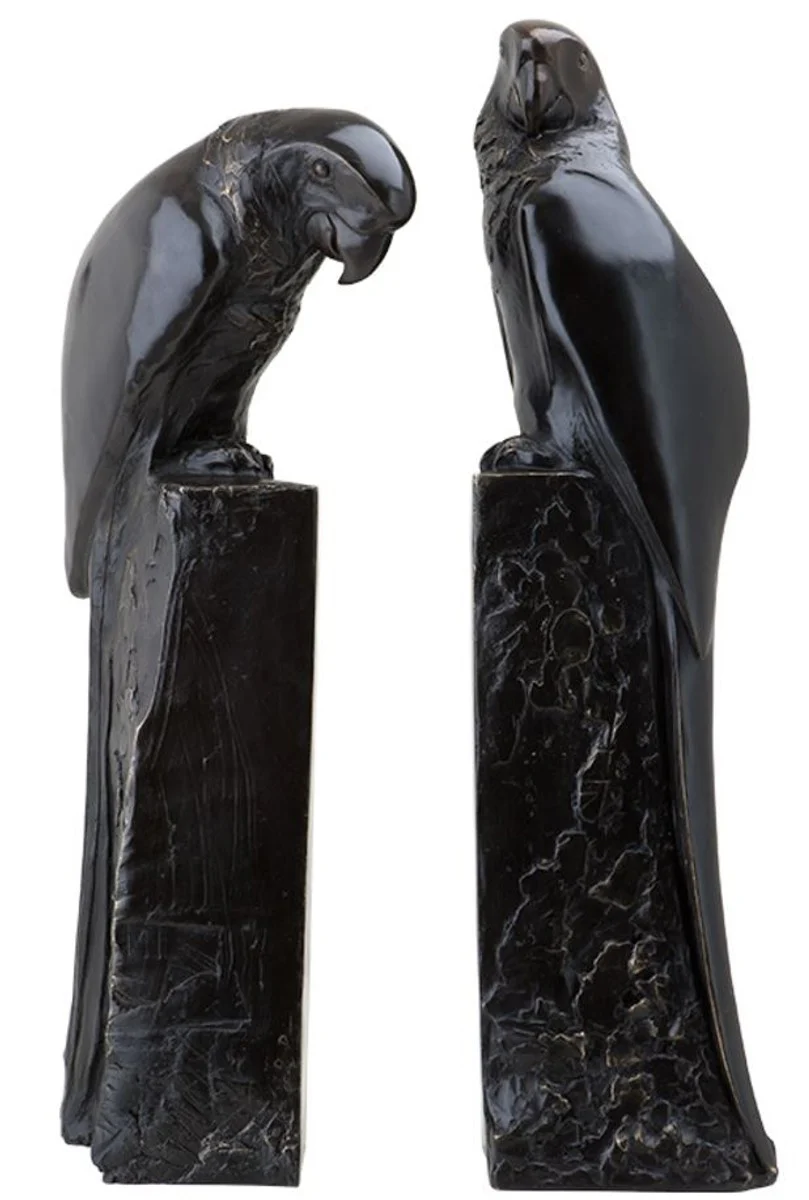 Loros bronce diseñador Casa Padrino sujetalibros juego de 2 - colección de lujo