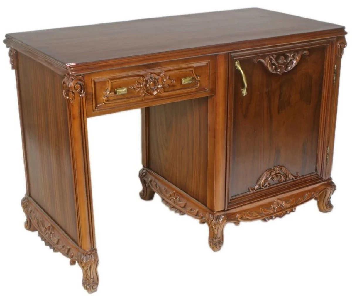 Casa Padrino escritorio barroco marr¨®n / lat¨®n 120 x 60 x A. 80 cm - Mesa de oficina hecha a mano de madera maciza - Muebles de oficina en estilo barroco