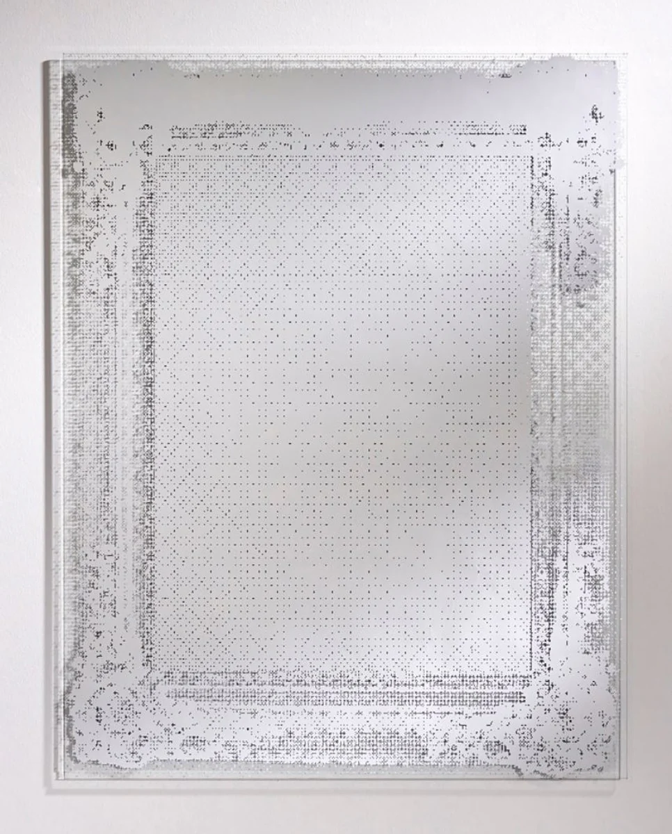 Casa Padrino Art Deco Vintage Mirror Plata 78 x H. 101 cm - Espejo de Pared de Estilo Antiguo