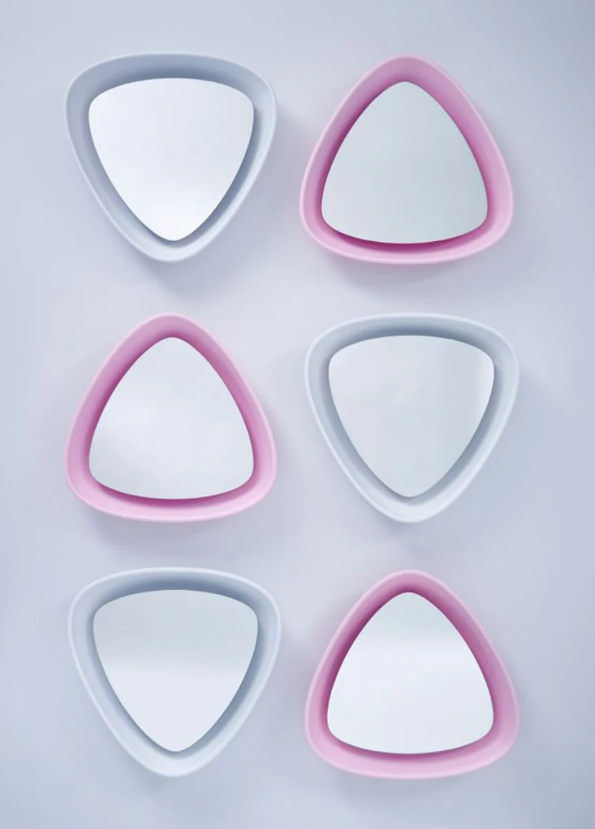 Casa Padrino espejo de dise?o de lujo rosa 64 x H. 63 cm - Espejo de Pared de Dise?o con Luz