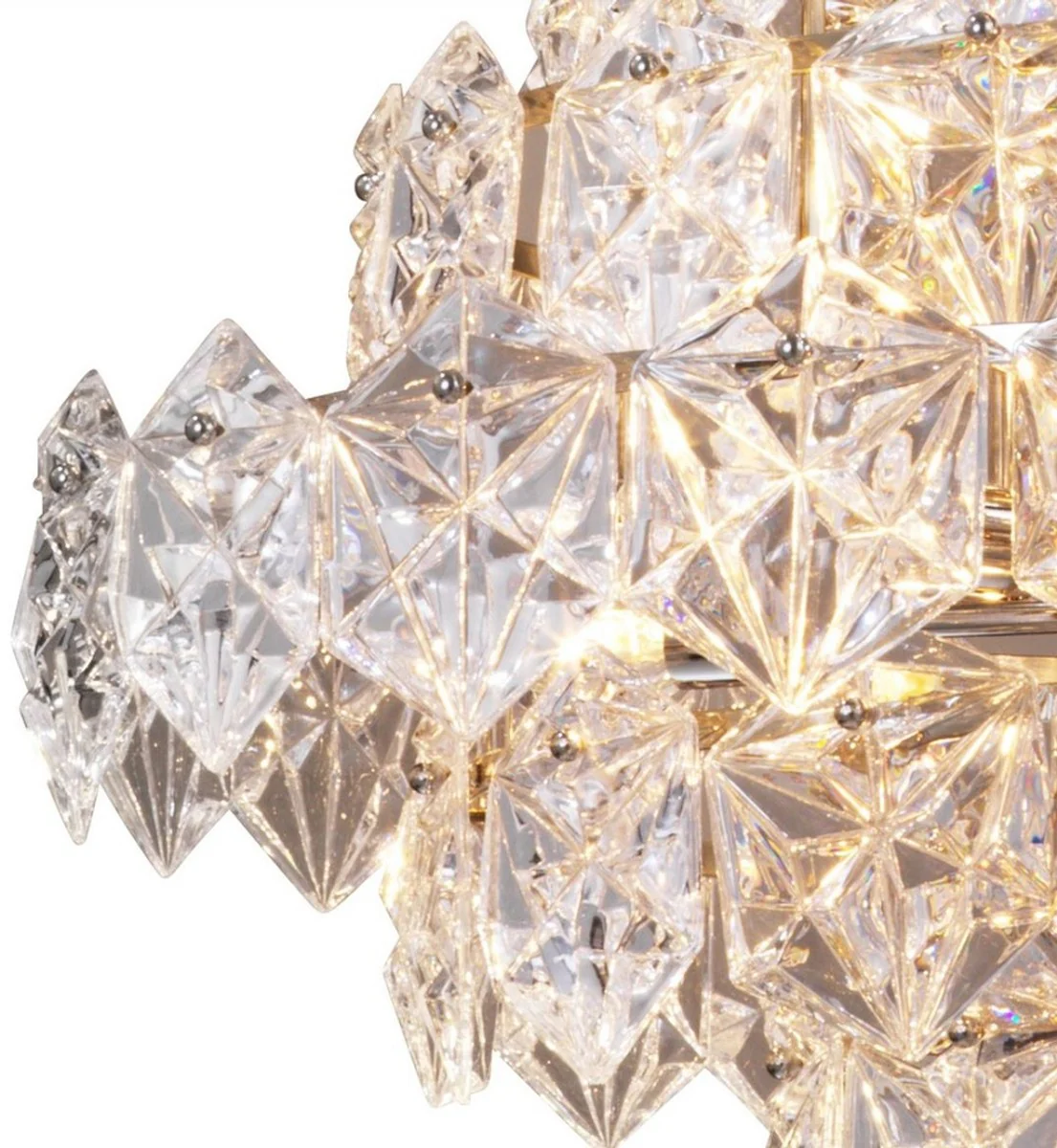 Casa Padrino araña de lujo plata / vidrio transparente Ø 80 x H. 95 cm - Araña de Hotel y Restaurante - Calidad de Lujo