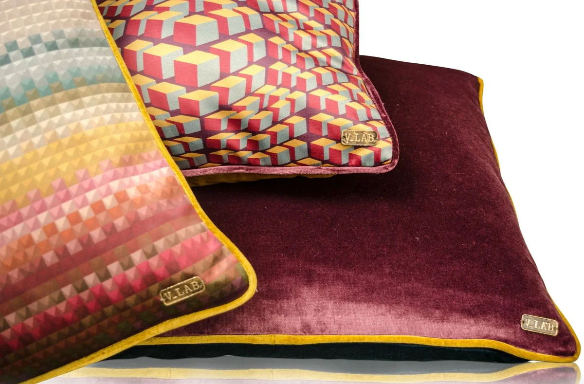 Casa Padrino decorativo coj¨ªn set de 3 de la sala de estar multicolores - Colecci¨®n de Lujo