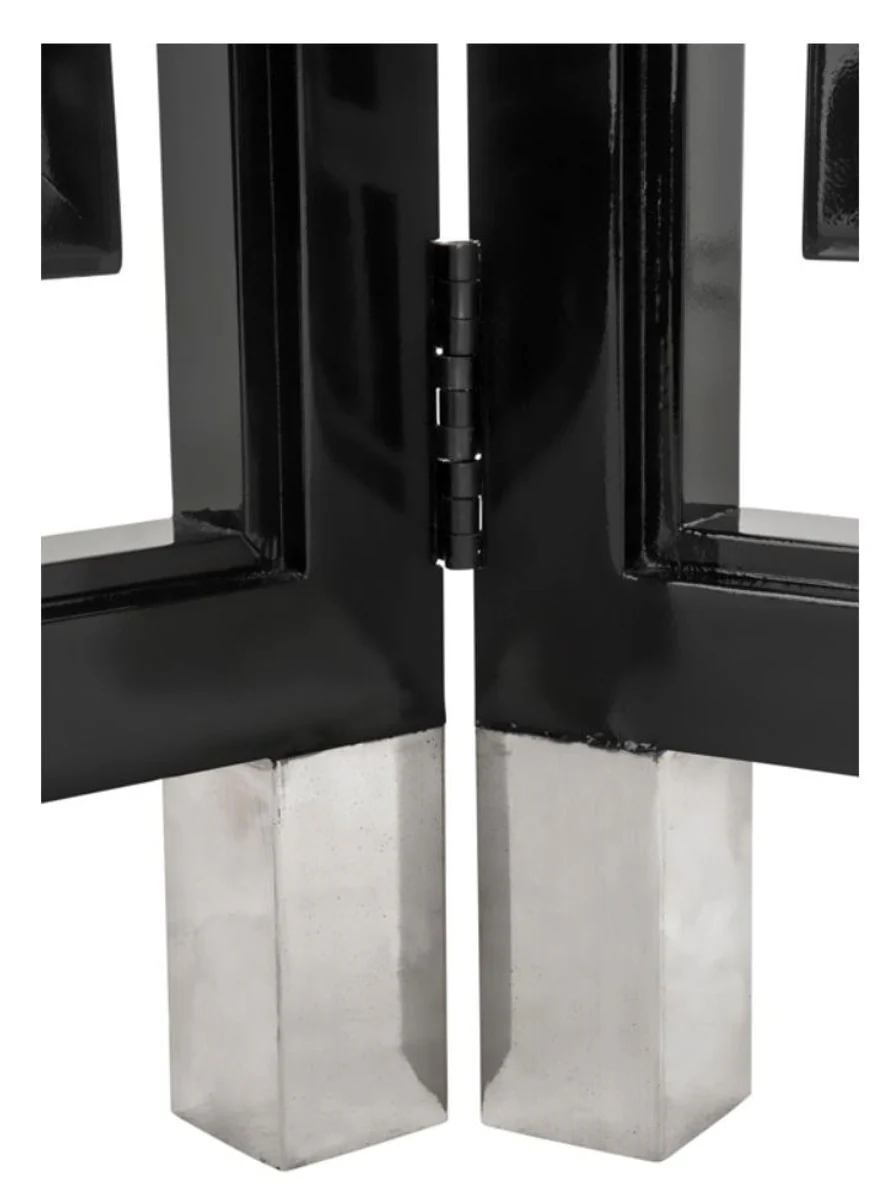 Casa Padrino separador de ambientes caoba en el piano negro 200 x H. 225 cm - calidad de lujo