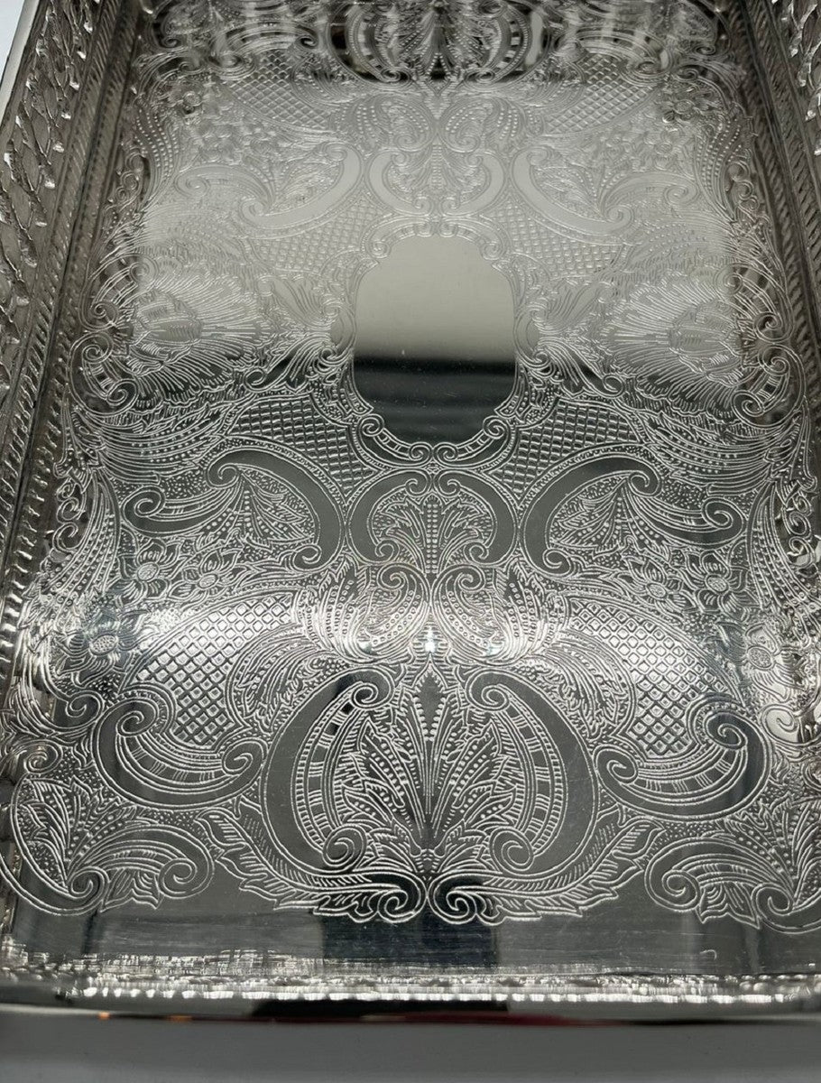 Casa Padrino bandeja de servicio de lat¨®n de lujo plata 32 cm