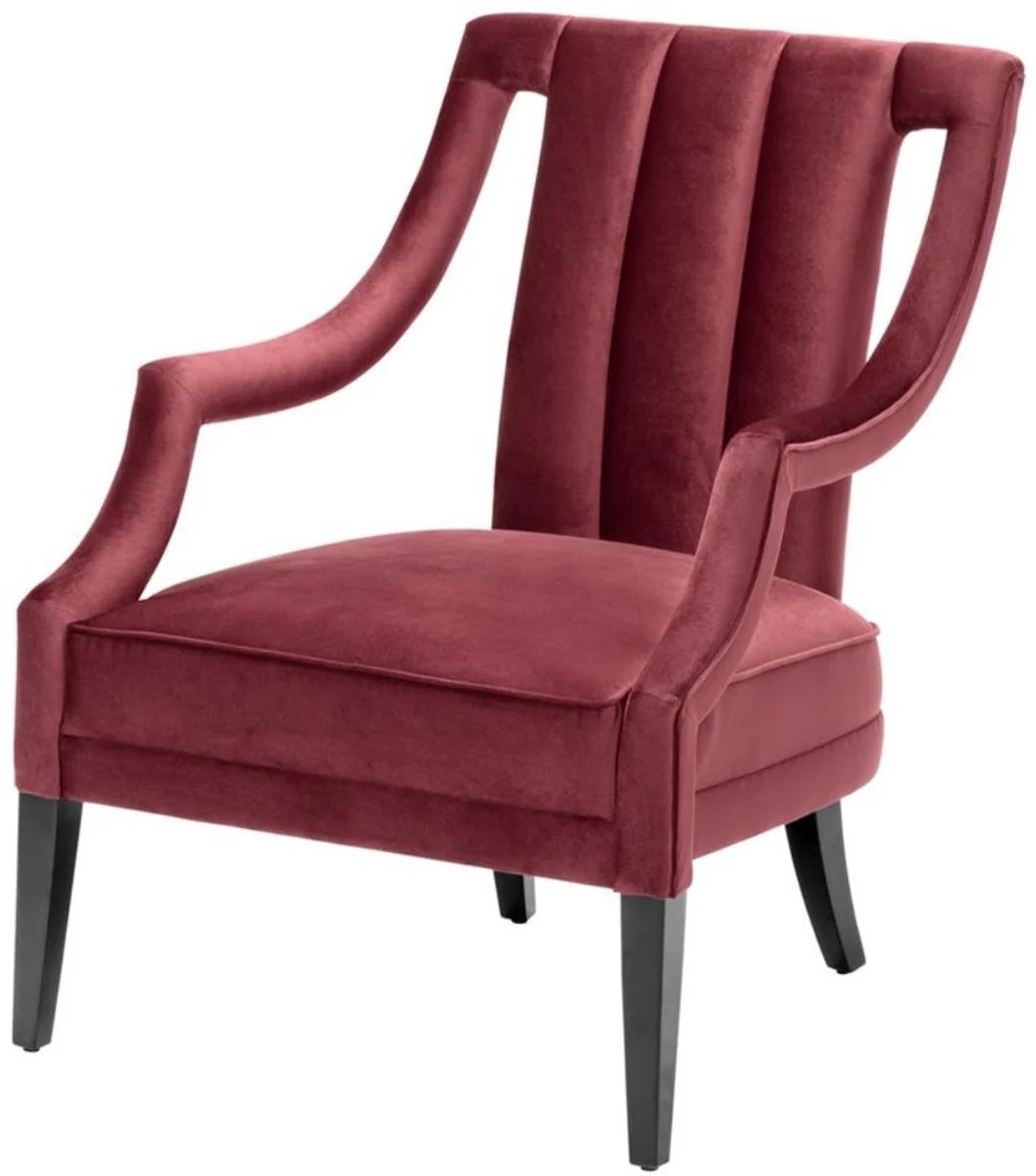 Casa Padrino sillón de lujo rojo burdeos / negro 70 x 80 x H. 95 cm - Calidad de Lujo