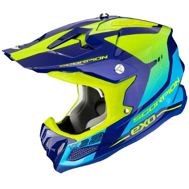 CASCO CROSS / ENDURO SCORPION VX22 ATTIS AZUL / AMARILLO