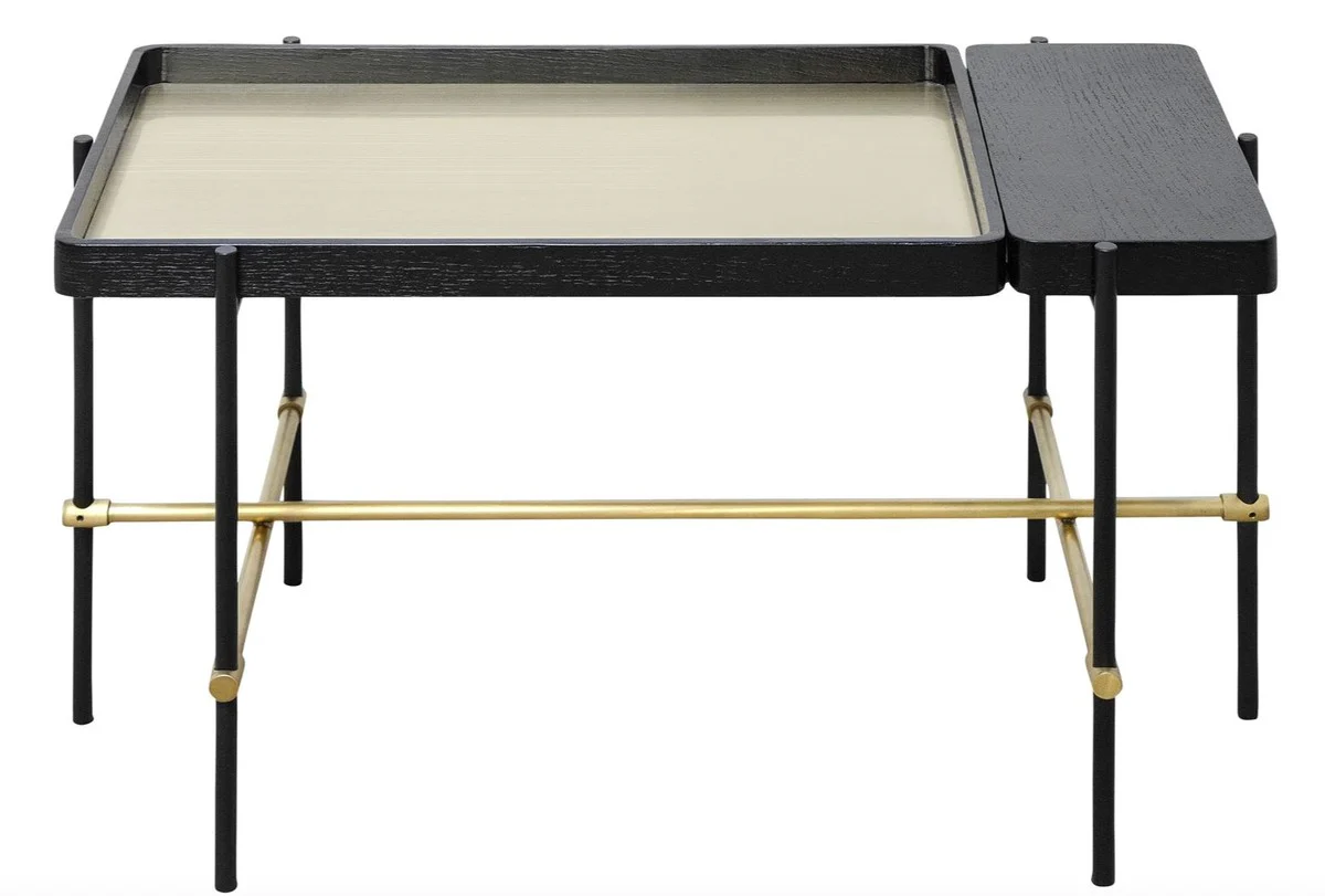 Casa Padrino mesa de centro de hotel negro / oro 80 x 40 x H. 45 cm - Mobiliario de Hotel