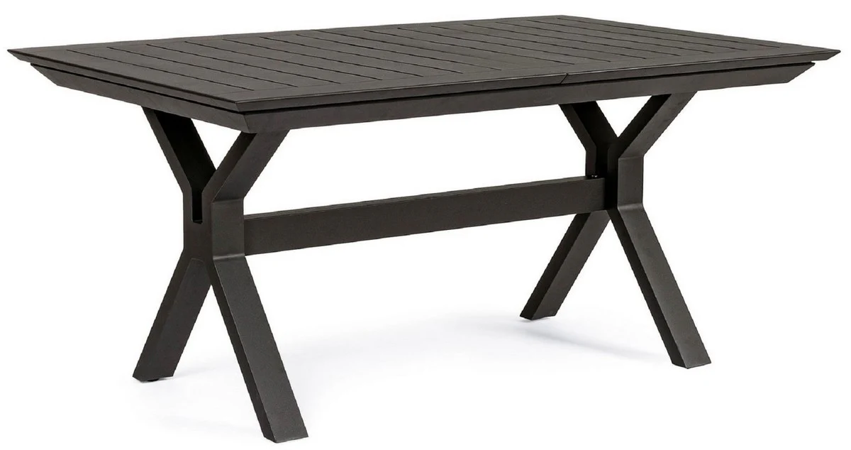 Casa Padrino mesa de jardín de lujo antracita 180-240 x 100 x A. 76 cm - Mesa de comedor extensible de aluminio con recubrimiento en polvo - Mesa de jardín y terraza - Muebles de jardín y terraza