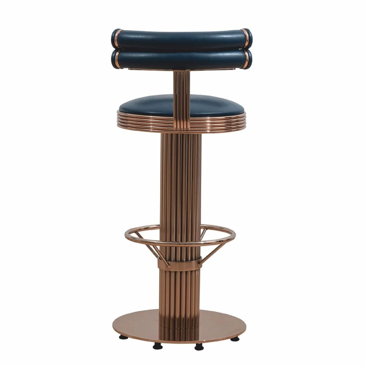 Casa Padrino silla de bar de lujo cobre / negro A. 96 cm