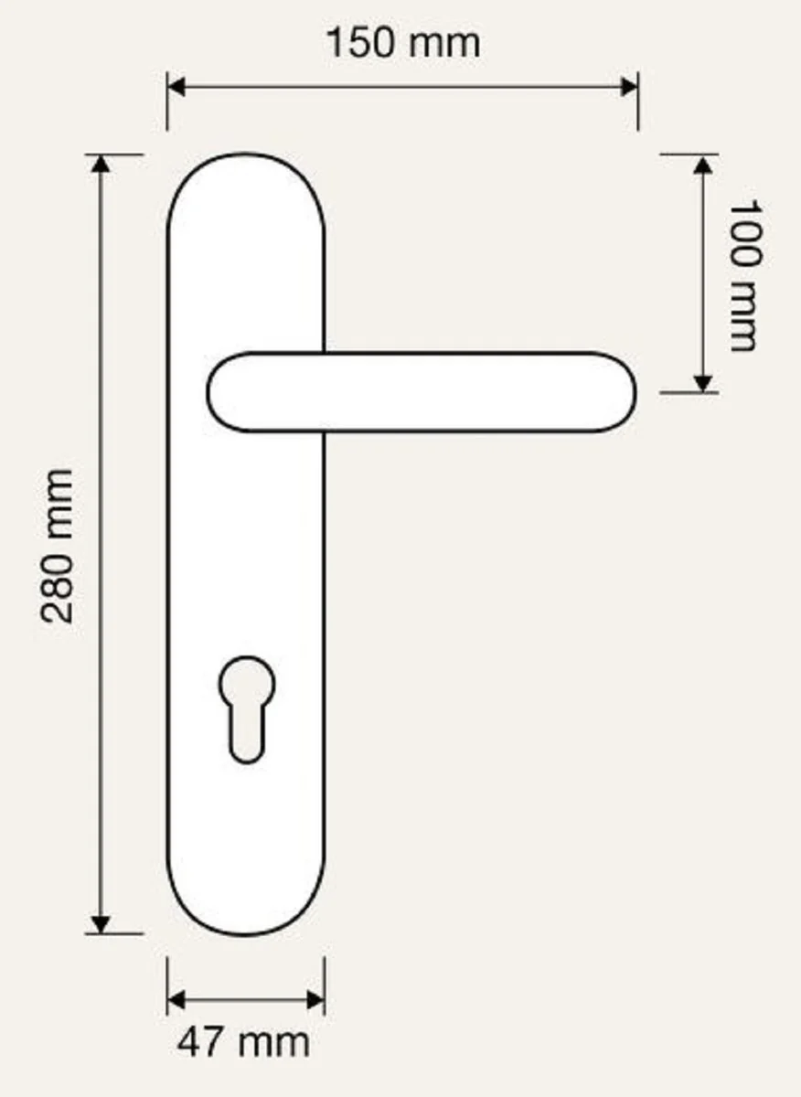 Casa Padrino Conjunto de Manija de Puerta de Lujo 15 x H. 28 cm - Manijas de Puerta con Cristal de Swarovski