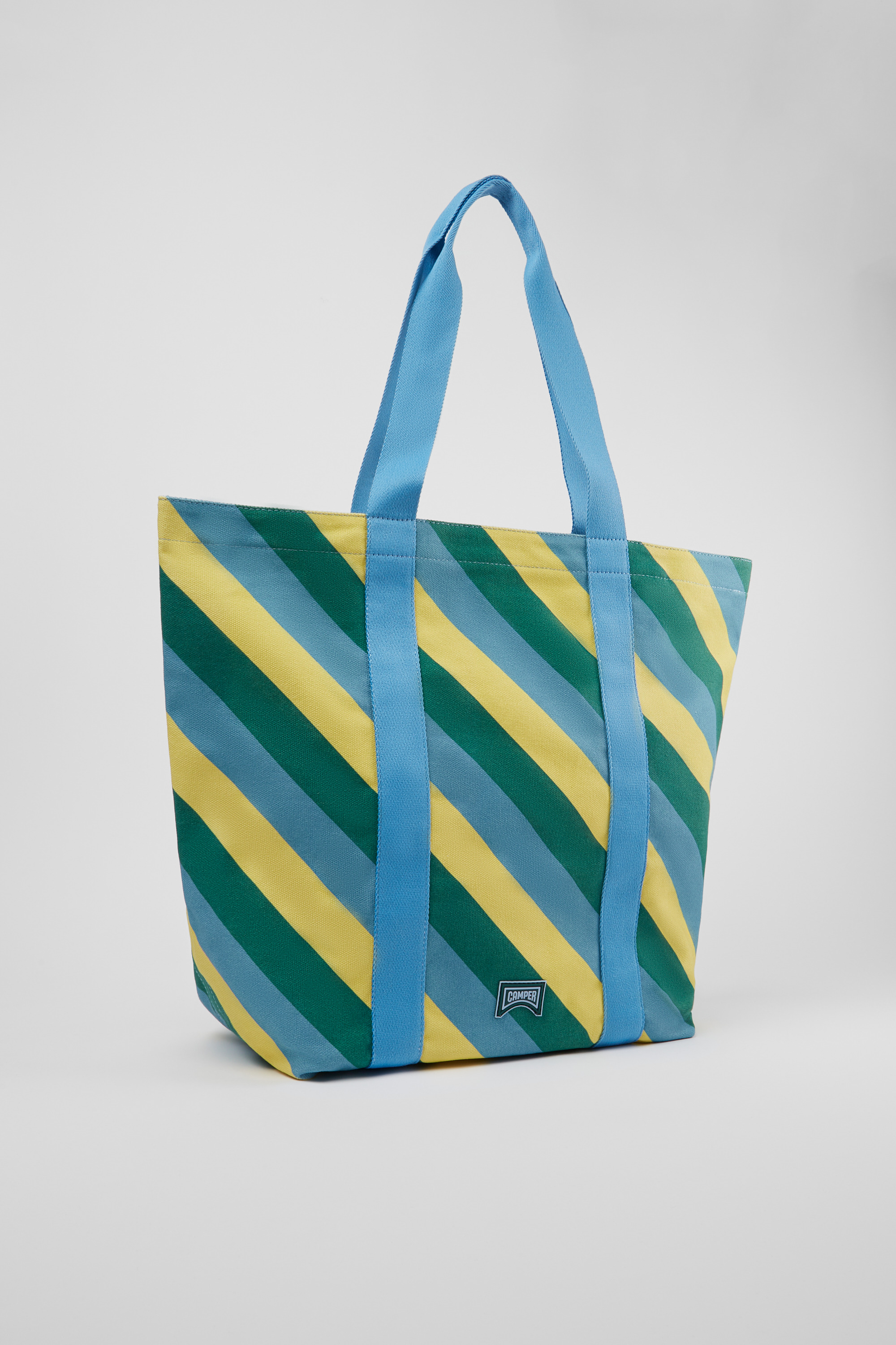 Ado - Yellow, blue, and green recycled cotton tote bag