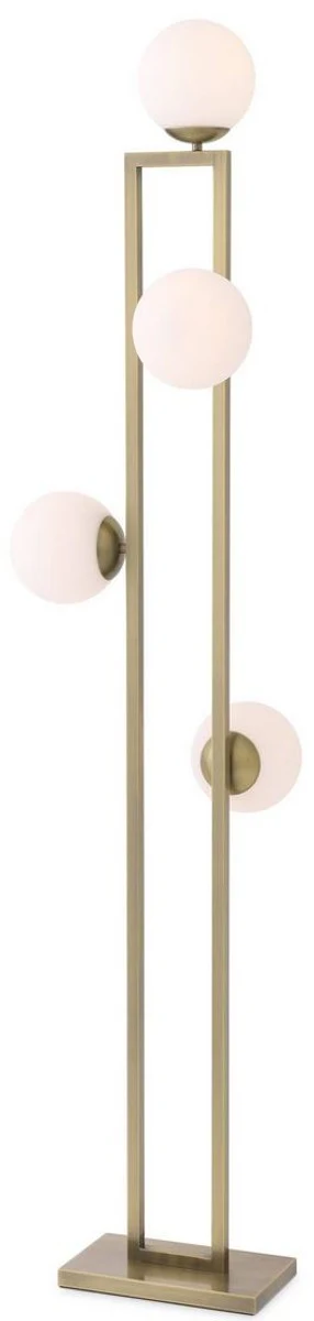 Casa Padrino lámpara de pie de lujo latón / blanco 40 x 34,5 x A. 175 cm - Lámpara de salón moderna - Colección de Lujo