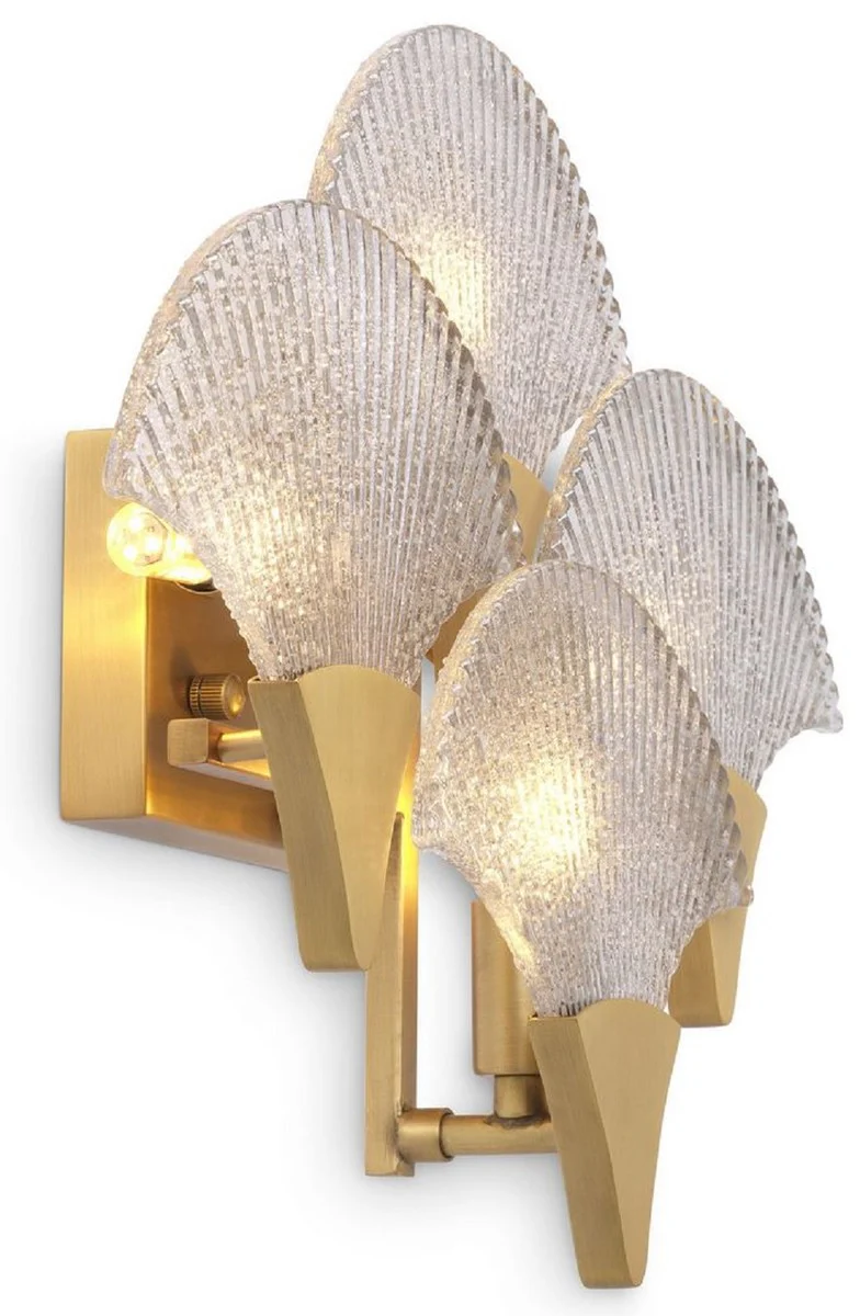 Casa Padrino lámpara de pared LED de lujo latón antiguo / gris 40 x 11 x A. 29,5 cm - Lámpara de Pared para Hotel y Restaurante - Colección de Lujo