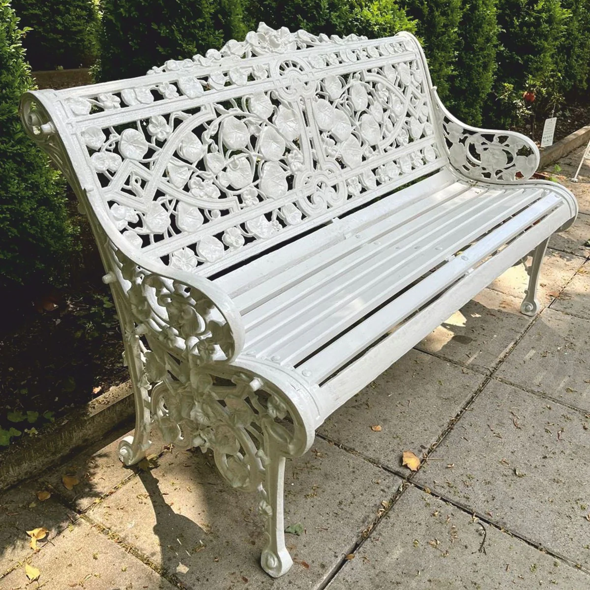 Casa Padrino banco de jard¨ªn barroco blanco 130 cm - Muebles de jard¨ªn barroco