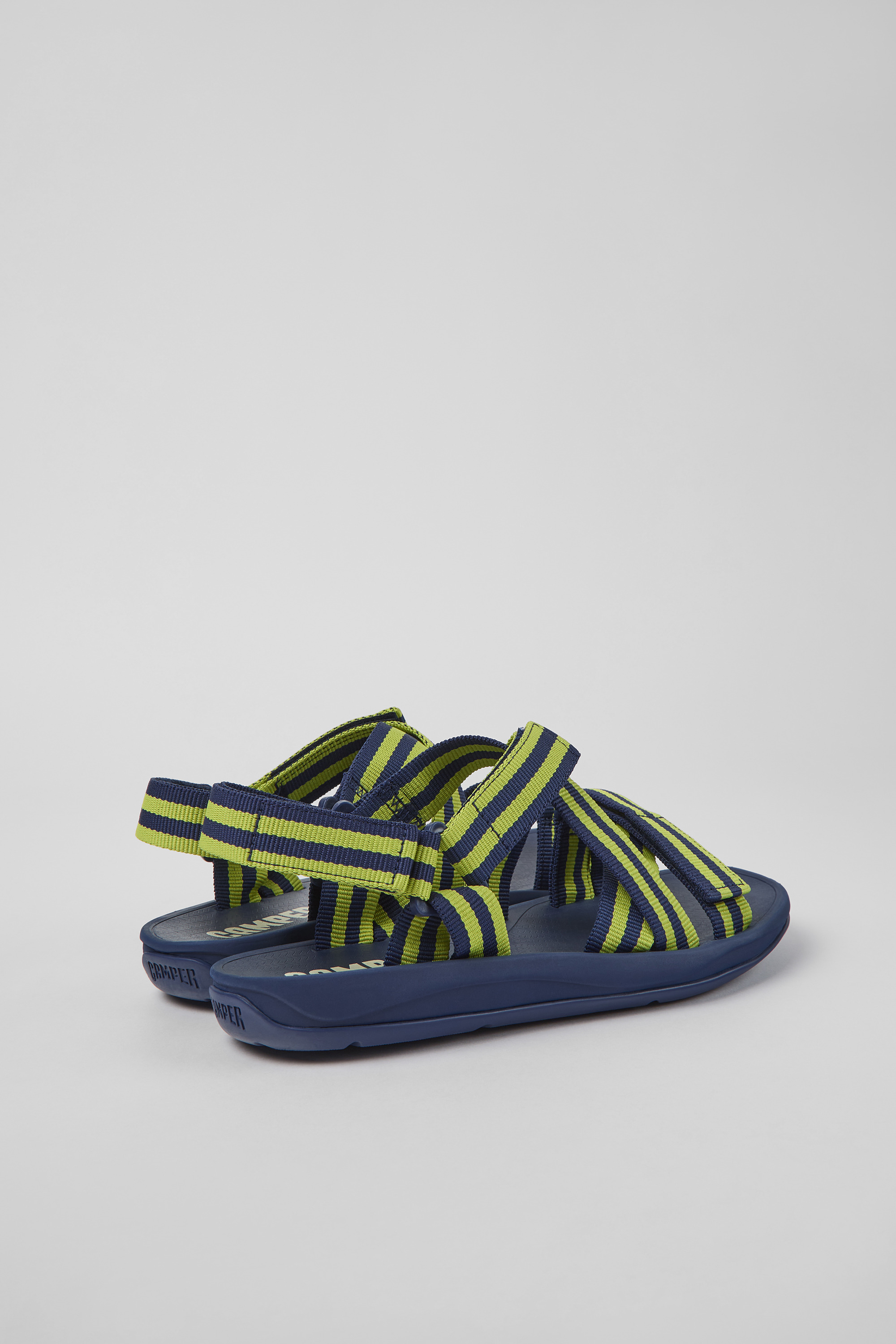 Match - Blue and yellow textile sandals for men