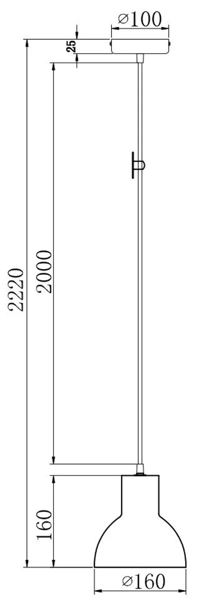 Casa Padrino Hanging Lamp / Pendant Lamp Gray Ø 16 x H. 16 cm - Modern Lamp with Concrete Lampshade