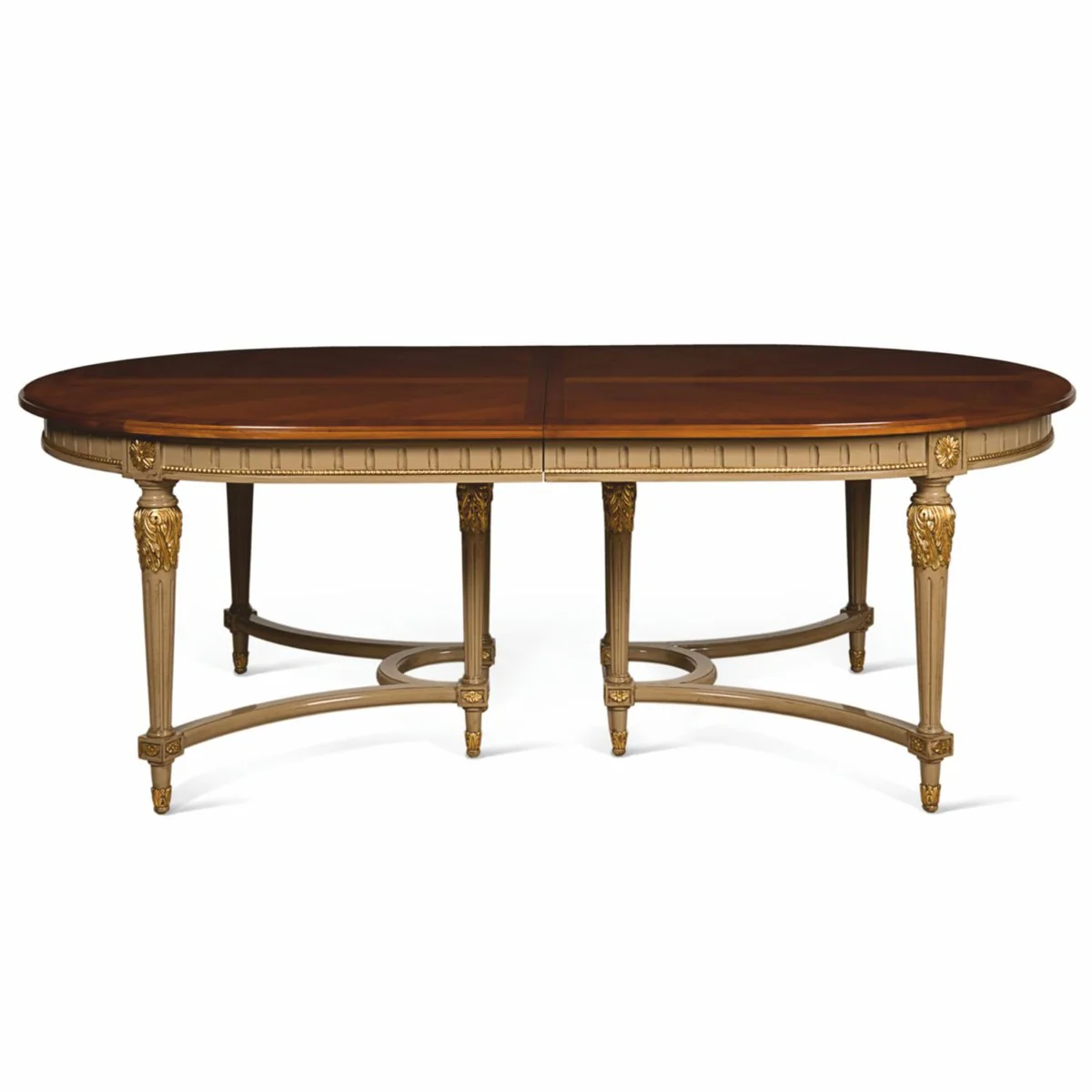 Casa Padrino mesa de comedor barroco de lujo marr¨®n / gris / oro 220-340 cm - Muebles barrocos - Hecho en Italia