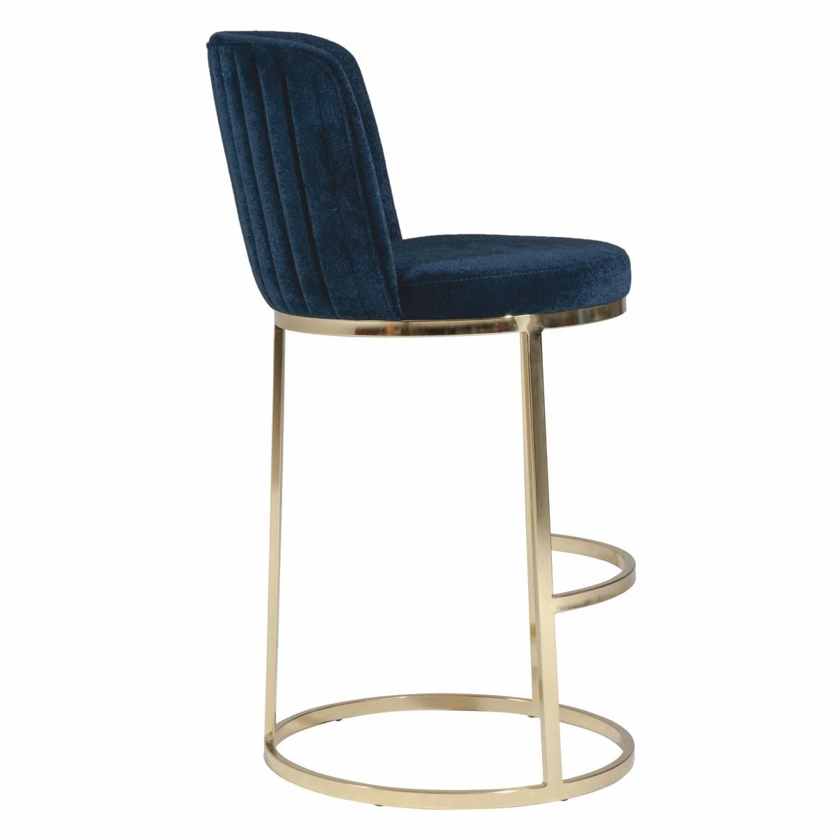 Casa Padrino conjunto de 6 sillas de bar de lujo azul oscuro / oro A. 110 cm - Muebles de bar