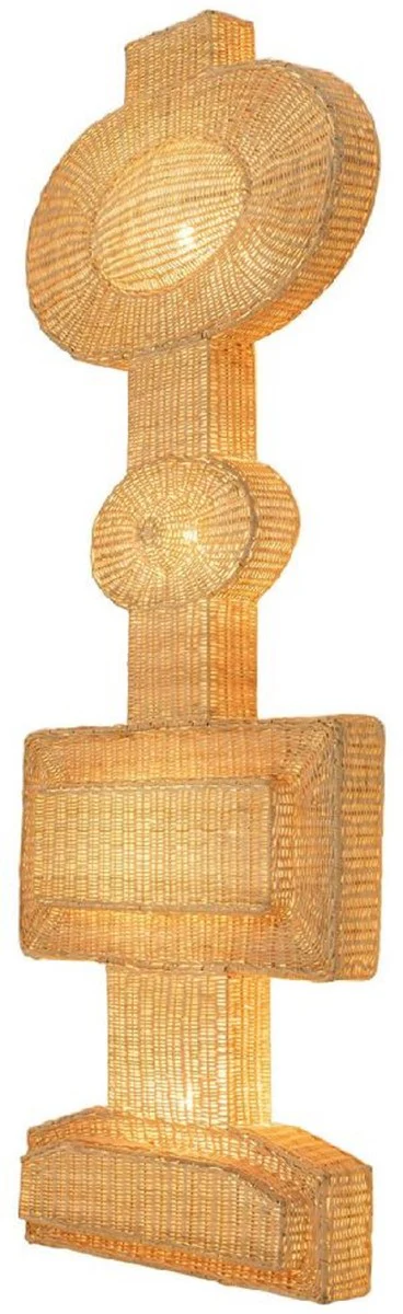 Casa Padrino lámpara de pared de diseño de lujo natural 81 x 15,5 x A. 207 cm - Lámpara de pared de ratán - Lámpara de pared de salón - Luces de lujo - Lámparas de pared de ratán
